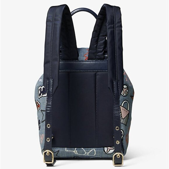 MICHAEL Michael Kors Beacon Small Embroidered Denim Backpack - Picture 2 of 11